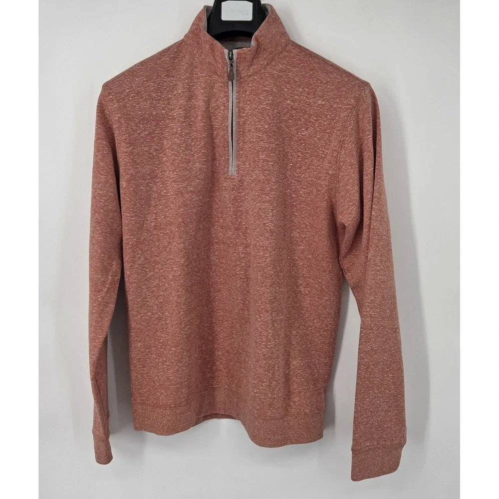 johnnie-O Sully 1/4 Zip Pullover‎ Men's Medium Burnt Orange Heathered